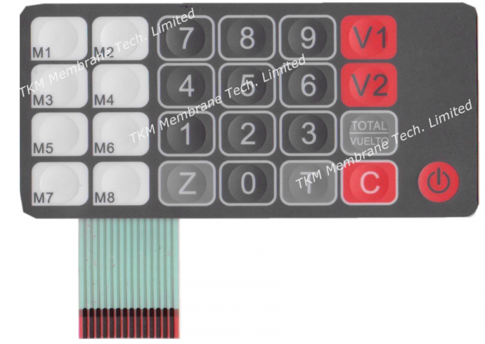 Uso médico tátil de teclado de membrana do multi interruptor do botão da abóbada do metal da cor